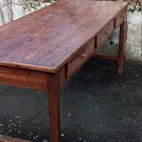 Oak farmhouse table, six drawers