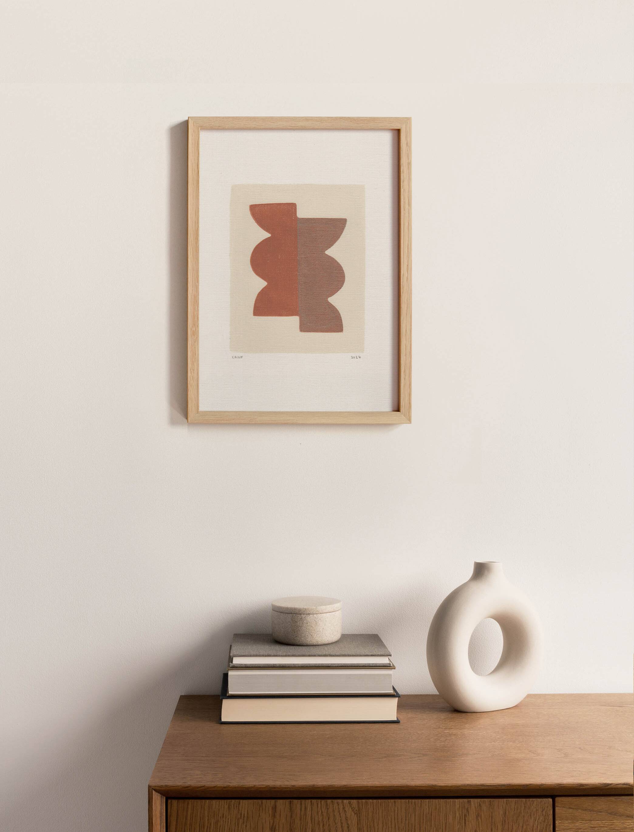 Peinture abstraite sur papier signée Eawy