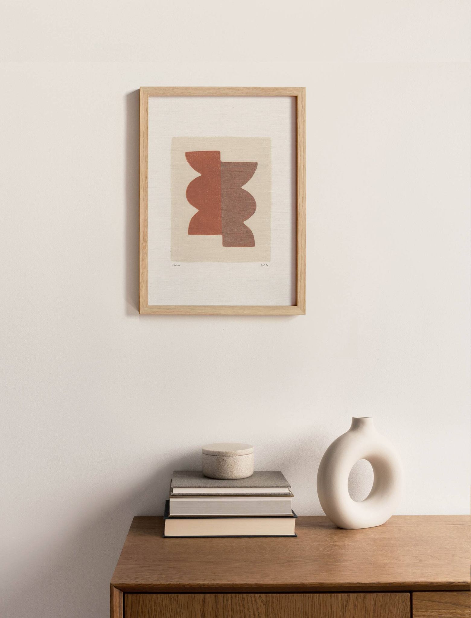 Peinture abstraite sur papier signée Eawy