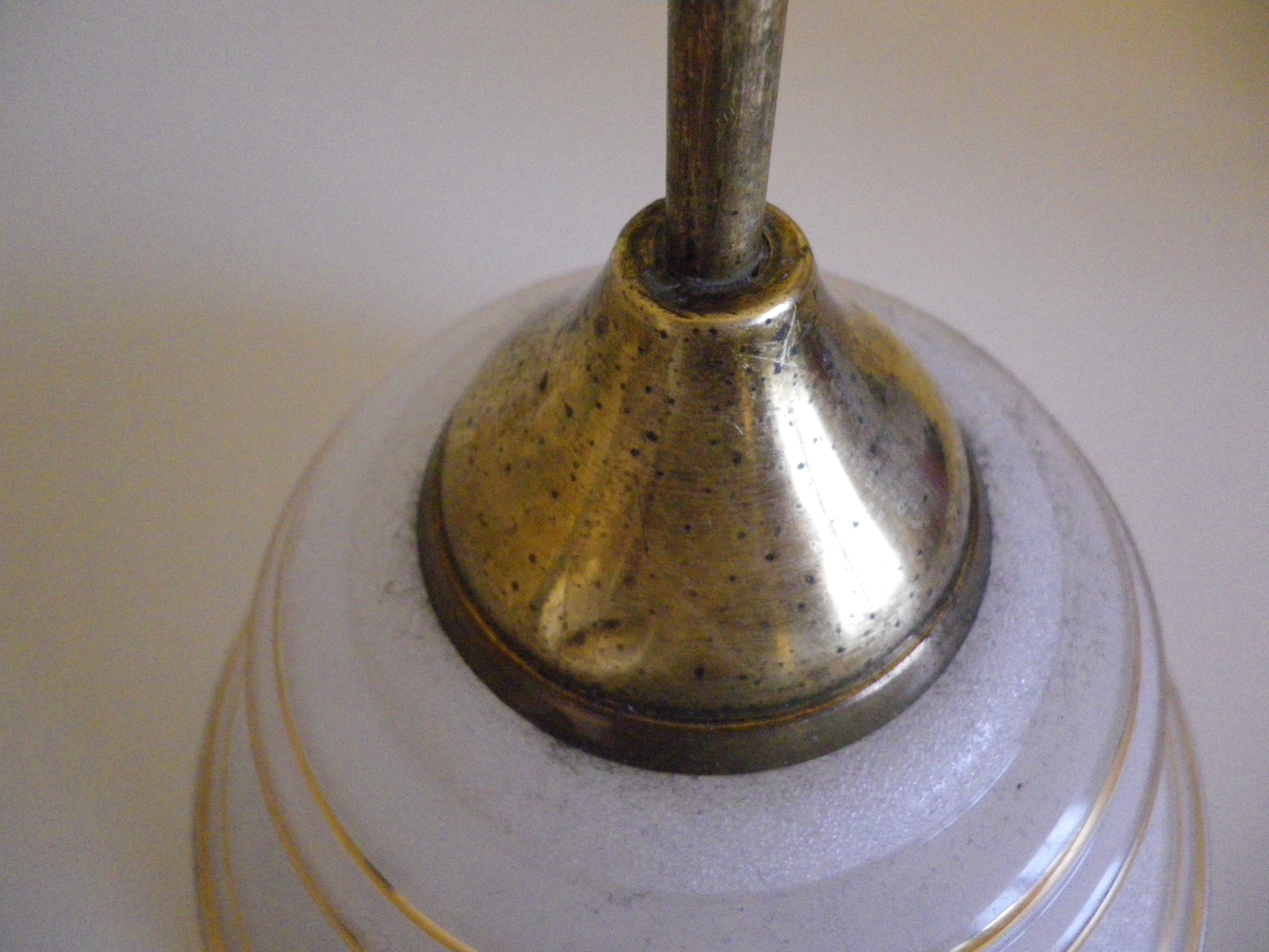 Suspension in brass and glass opaque Netherlands 1960s/1970s