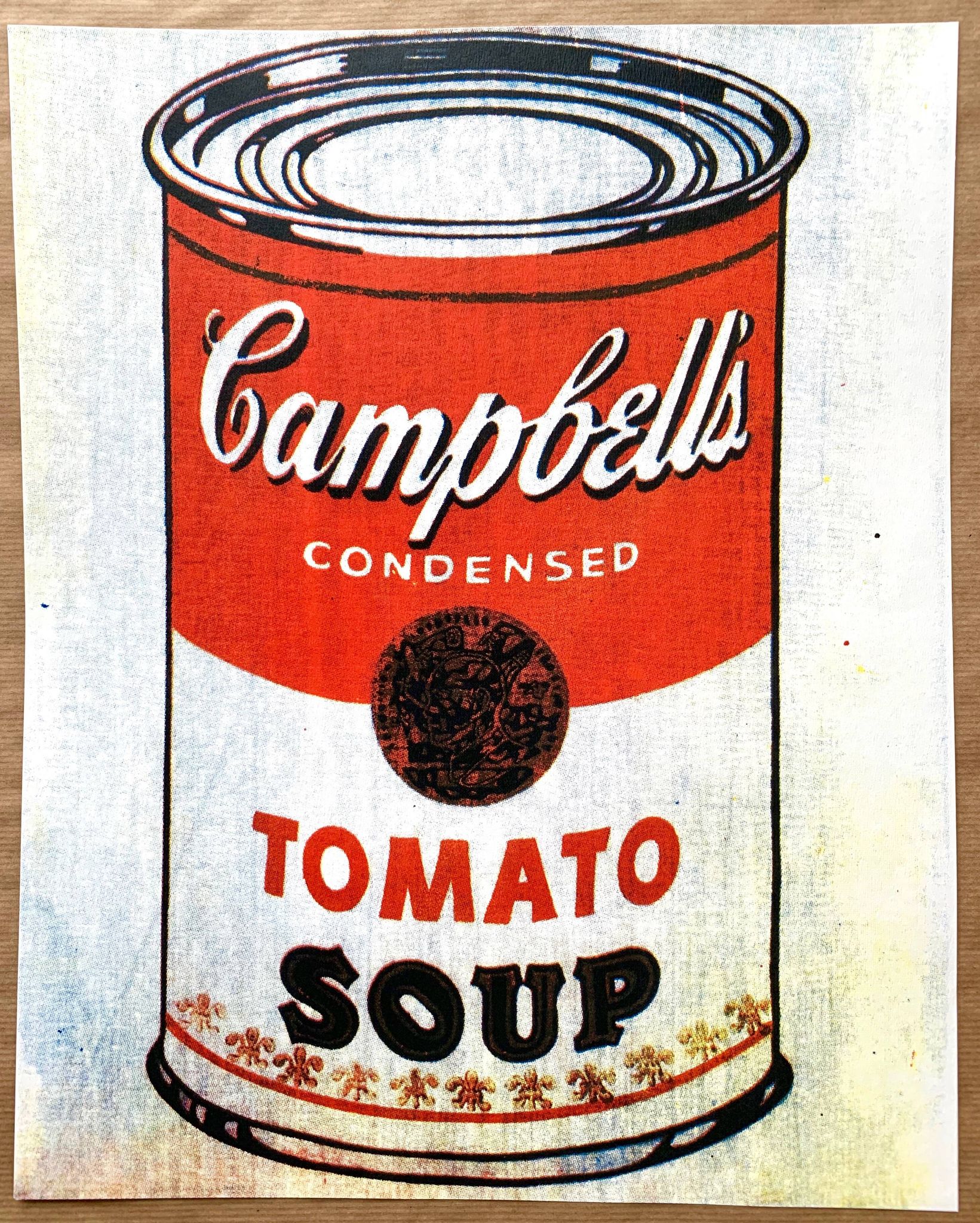 Original vintage pop art poster reissue of Andy Warhol's "Campbells Soup Tomato" 1962