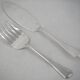 Christofle America, Art Deco fish service cutlery set, silver-plated, 2 pieces.