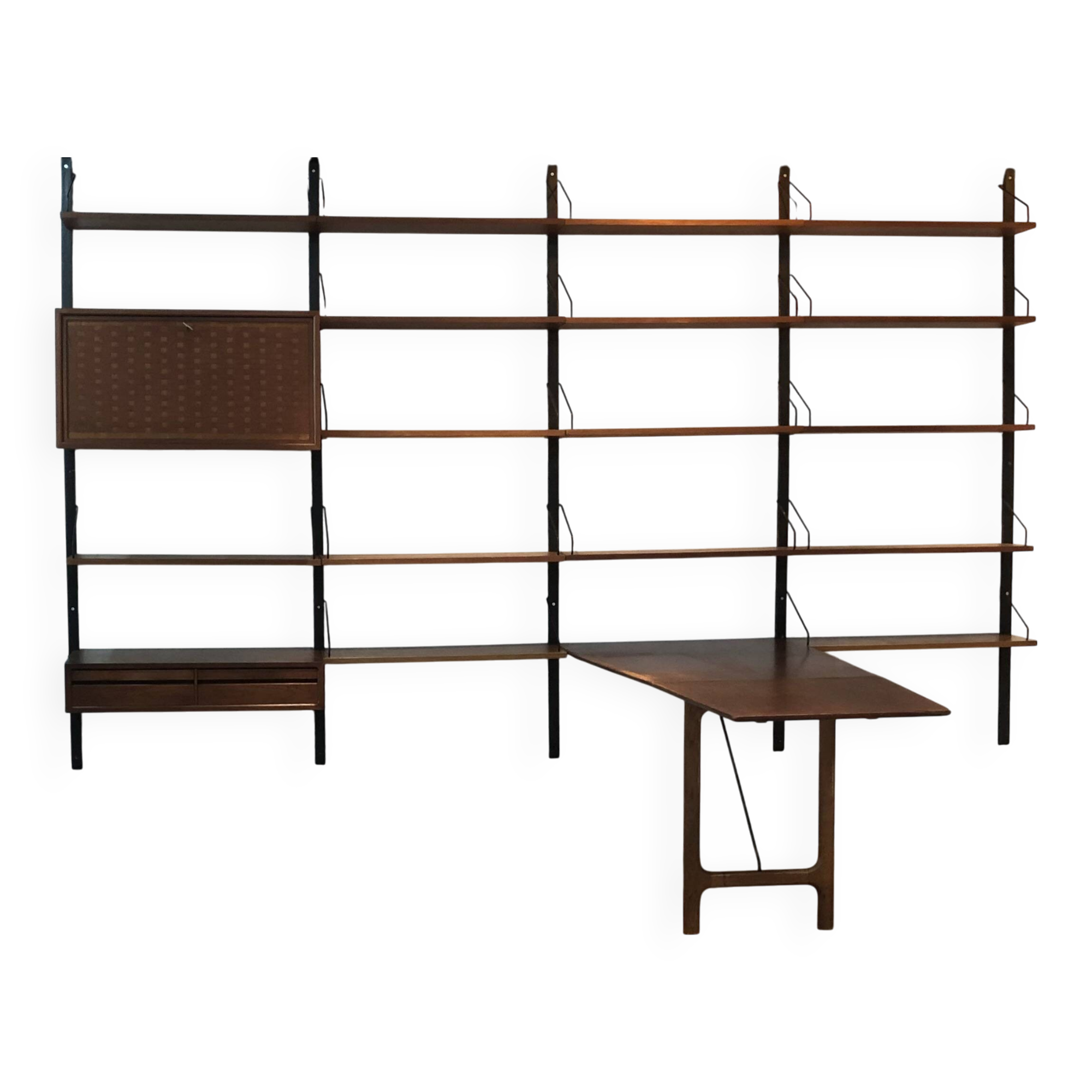Meuble mural en teck Cadovius avec table