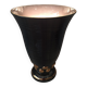 Lampe originale faïence de St Clément art deco noir et dore forme vase cornet