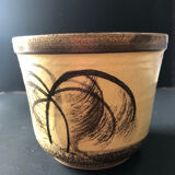 Pot type vase with palm trees by Bay Keramik West Germany