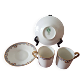 2 small cups with their saucers, Limoges