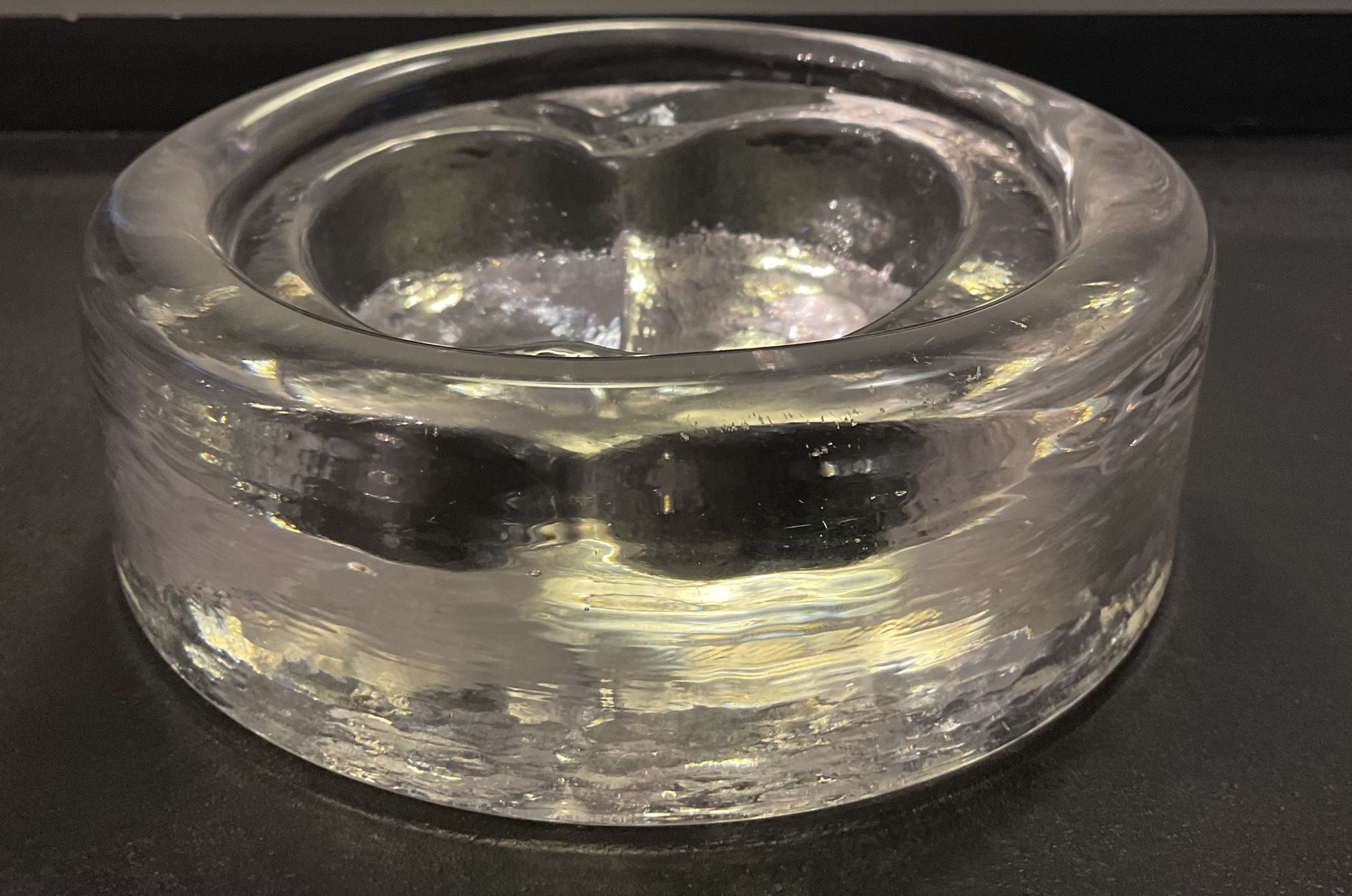 Vide poche vintage pomme en verre moulé
