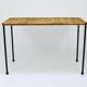 Long side table by Carl Aubock, flower bench, rattan, wicker, Austria, 1950s