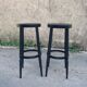 Tabourets peints en noir, set de 2