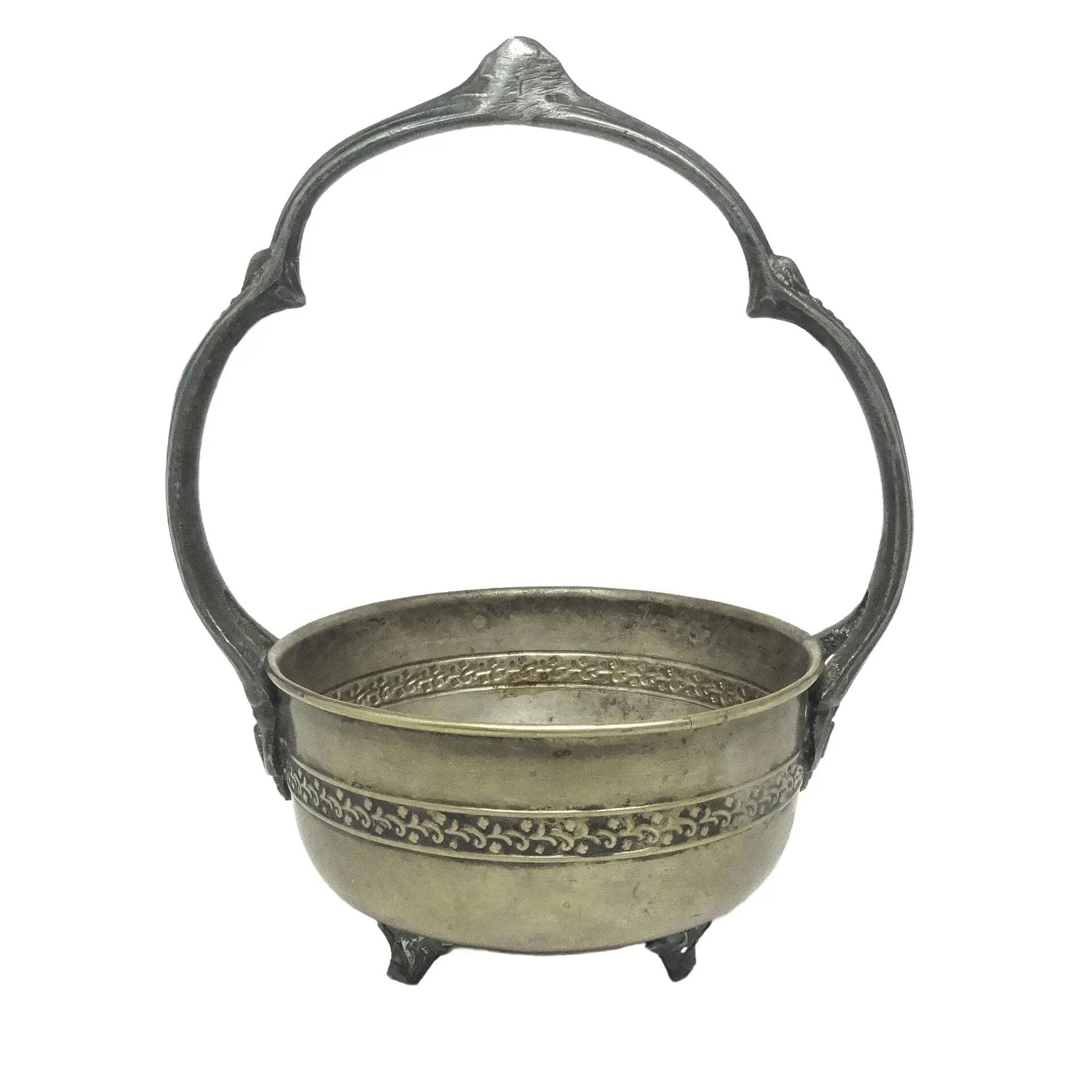 Sugar bowl, Eclecticism, silver-plated brass, tin, Poland, 1930s