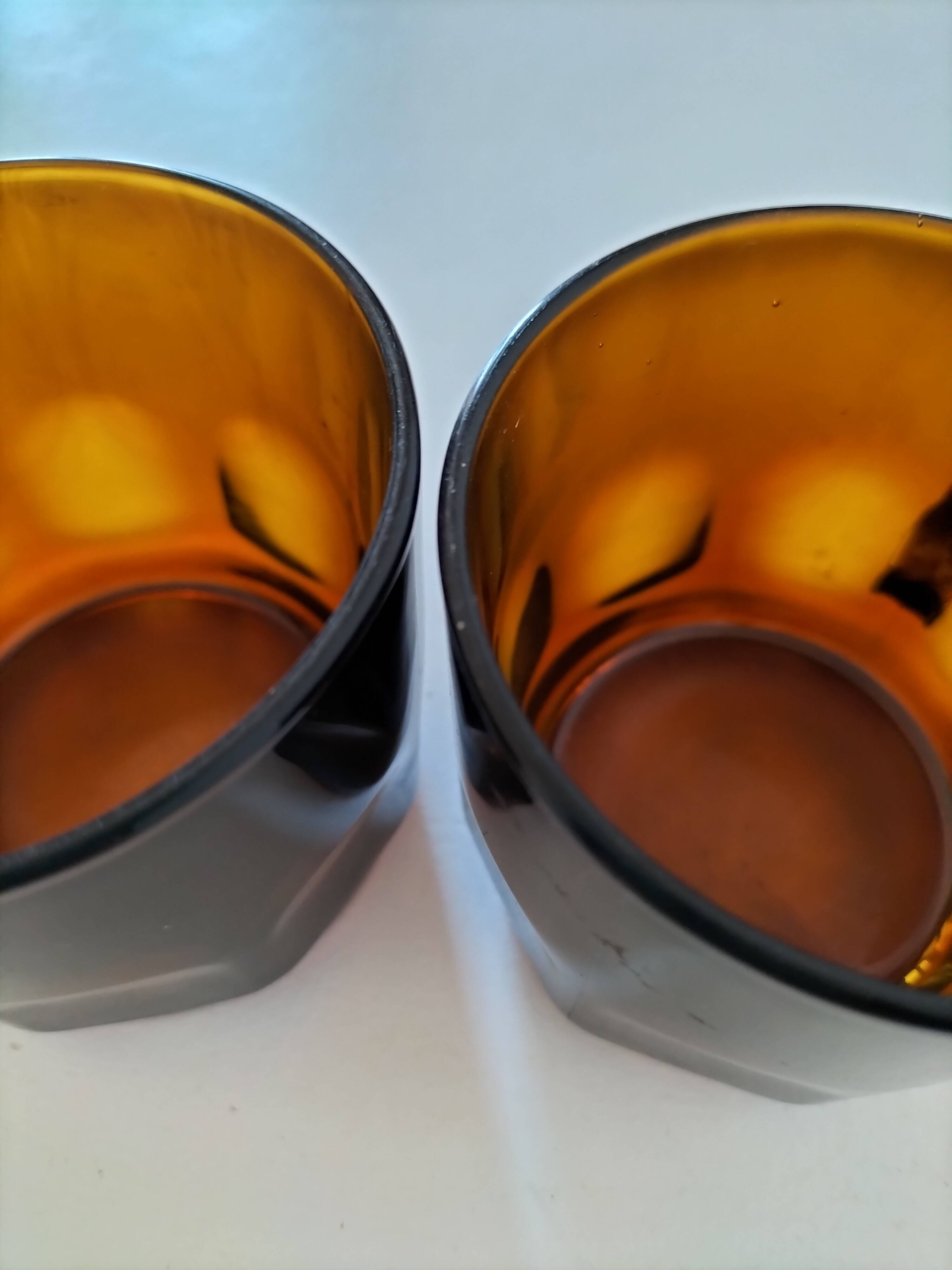 Set of 2 vintage pressed glass cups