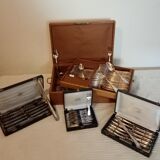 Housewife SFAM model Chambly rocker Louis XV silver metal wooden box