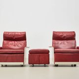 Dieter Rams Pair of Lounge Chairs + Ottoman 620 Series for Vitsoe 1962