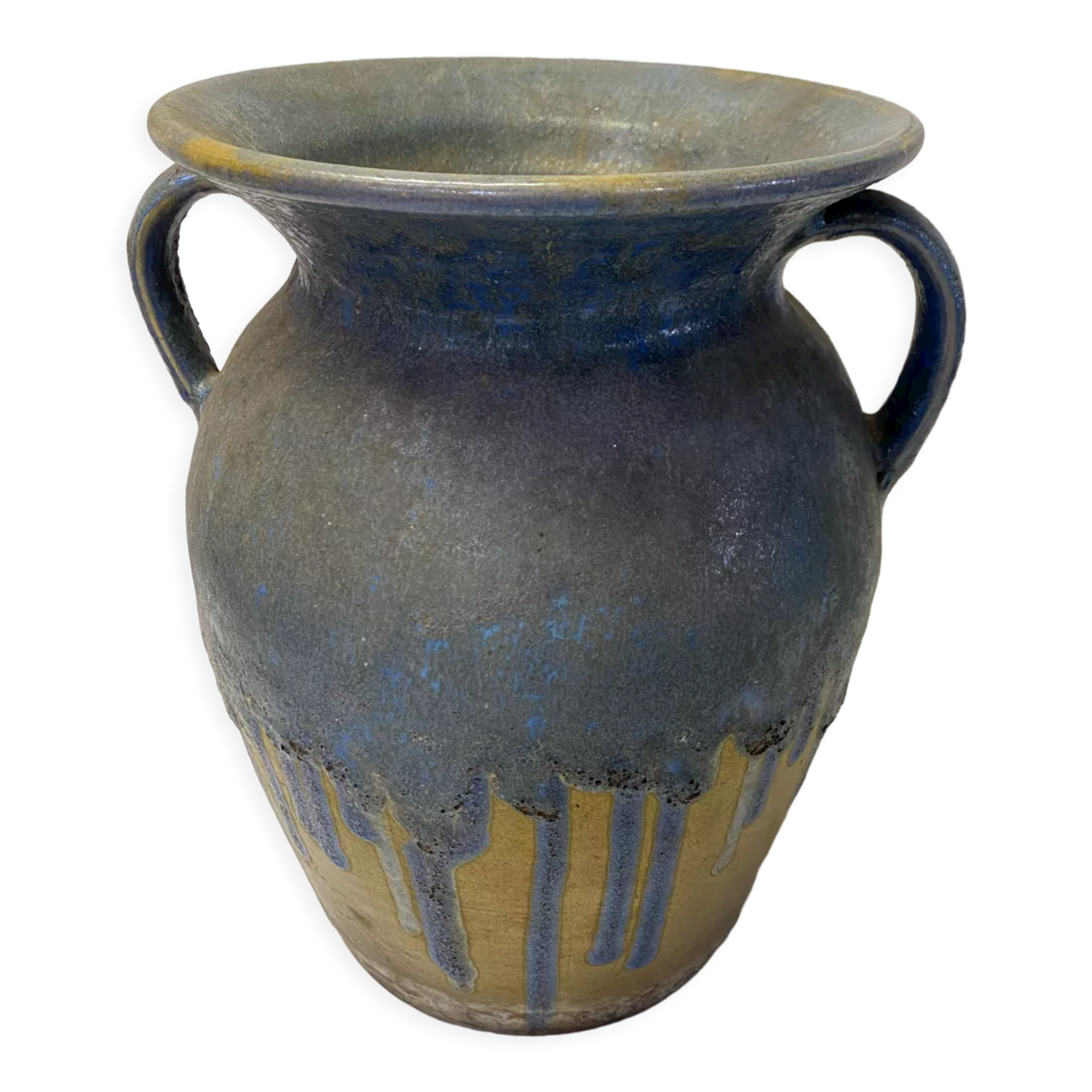 Flame blue sandstone vase