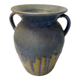 Vase en grès bleu flamme