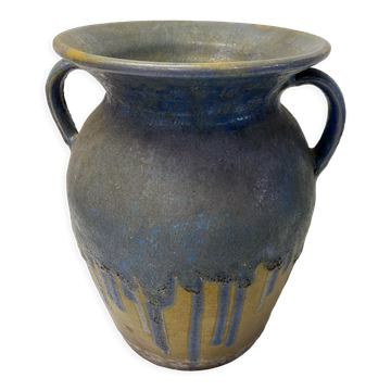 Vase en grès bleu flamme