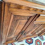 Buffet art déco plateau marbre, meuble vaisselier ancien