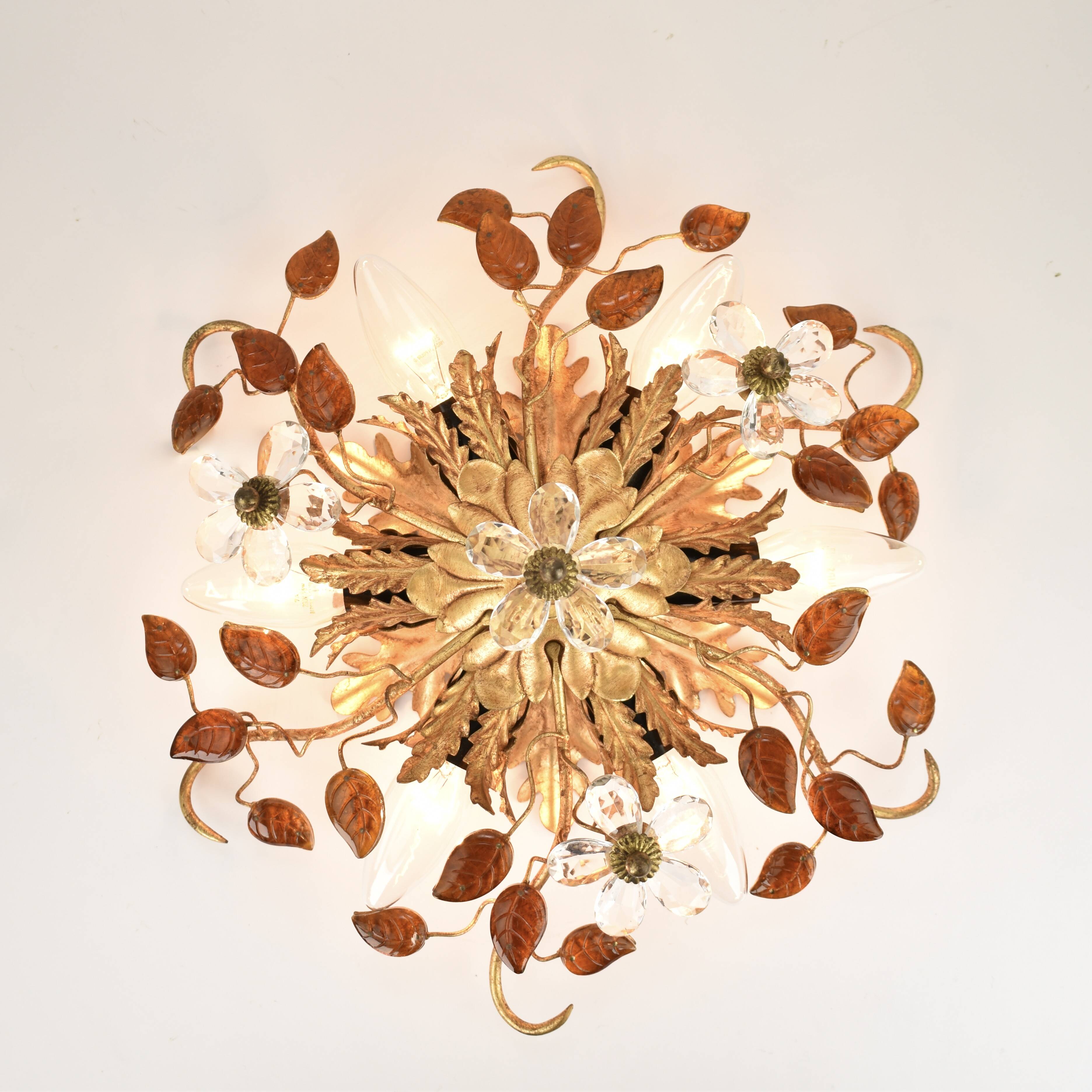 Mid-century Italian flush mount by Banci Firenze