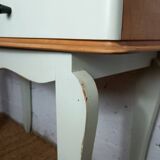 vintage relooked solid birch console