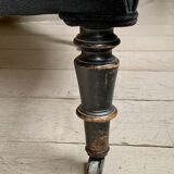 Fauteuil en velours noir Napoléon III