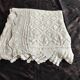 White cotton bedspread - sofa throw with geometric patterns