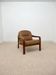 Fauteuil vintage en cuir et bois – années 70