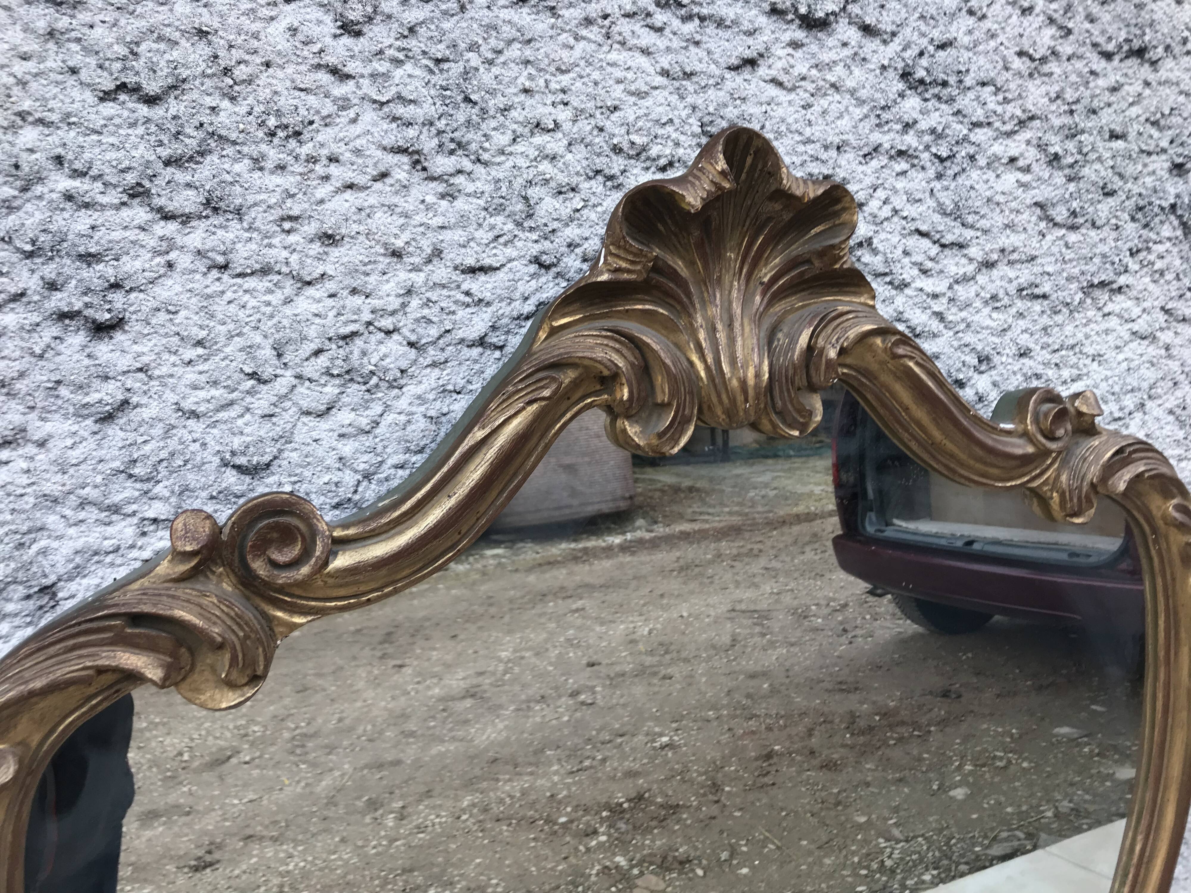 Antique Italian Louis XV gilden mirror 78x125cm