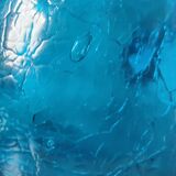 Blue cracked glass pitcher