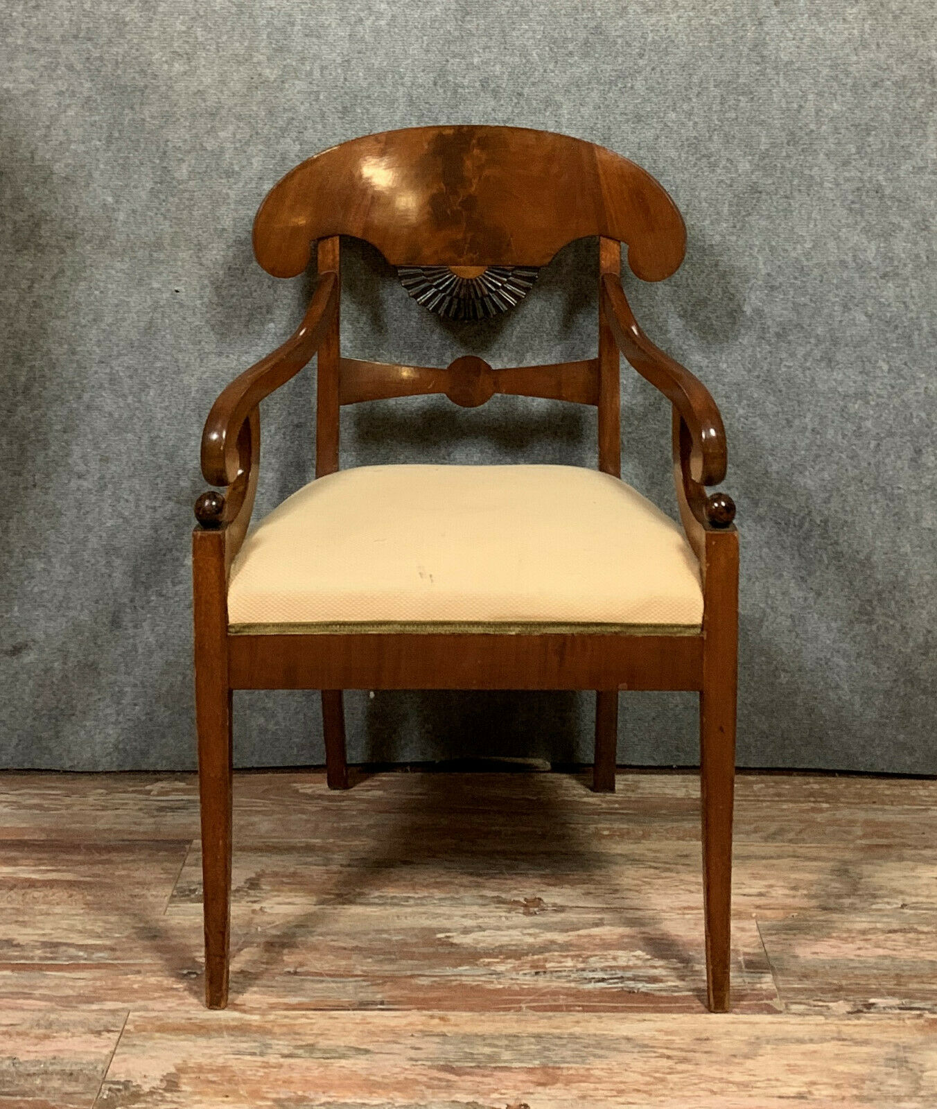 Biedermeier office chair in mahogany nineteenth century
