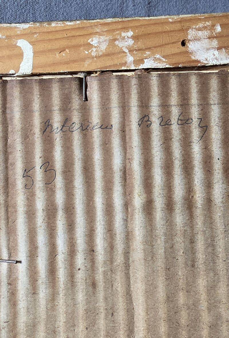 Claude HOUAL Watercolour No. 53 titled "Breton Interior" circa 1950