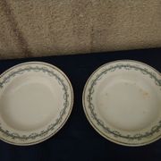 2 hollow plates in opaque porcelain of Gien Iron earth model Austerlitz diam 23,5 cm