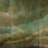 Screen by Bernard Cuenin with lacquered landscape, circa 1970