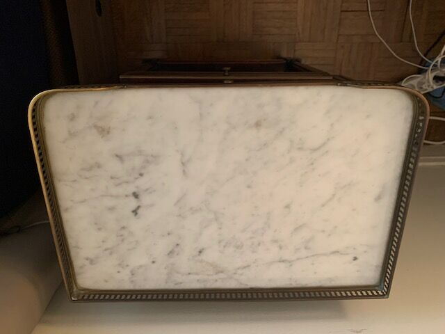 Bedside mahogany and marble