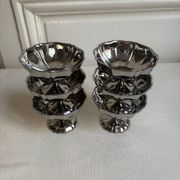 Set of 6 stainless steel ice cream bowls