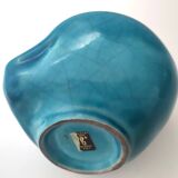 Teal Lacquered Ceramic Tulip Vase / Pen Holder by Giacomo Onestini for Ernestine Salerno