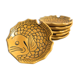 Fish Service set of 6 zoomorphic fish plates Vallauris
