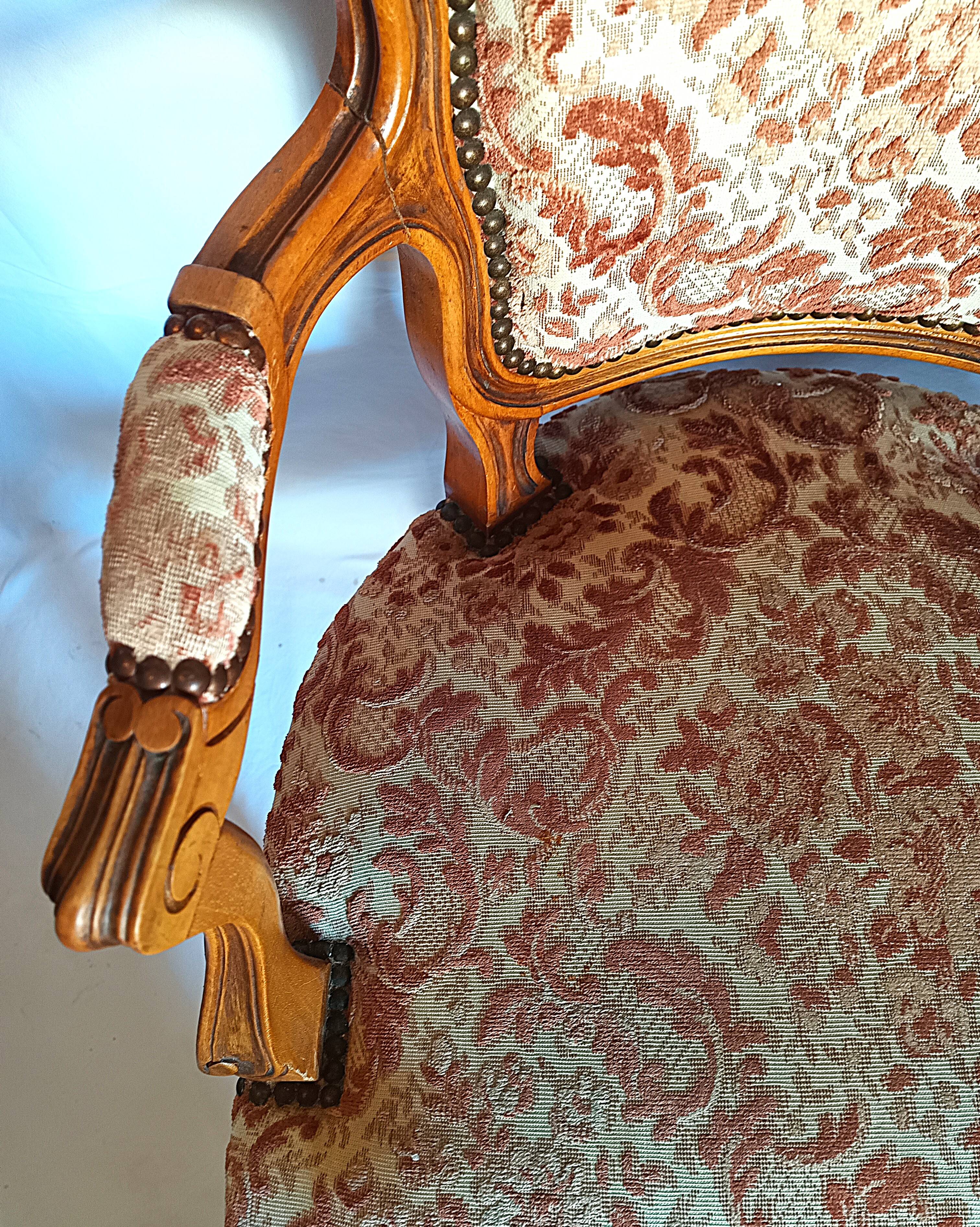Fauteuil cabriolet ancien bergère chaise
