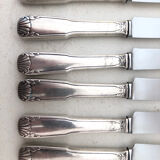6 silver metal knives, 1930