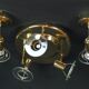 Late 20th Century Modern Full Brass Sconces and Flush Mount by Fase - 3 Piece Set