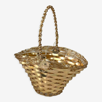 Vintage golden metal basket