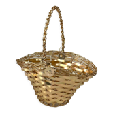 Panier vintage en métal doré