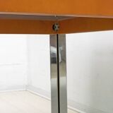 Willy Rizzo Style MidCentury Modern Italian Chrome and Leather Dining Table