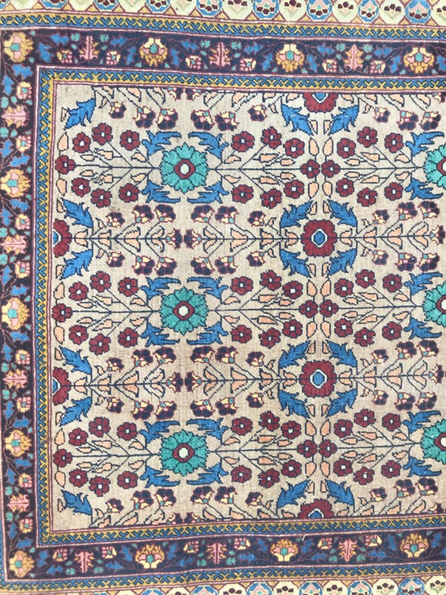 Pretty handmade old persian rug