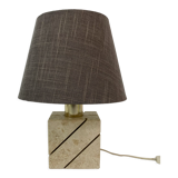 Travertine table lamp with golden details, 1970’s
