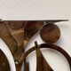 Brutalist mid-century Danish metal wall sculpture and candle holder by Henrik Horst.
