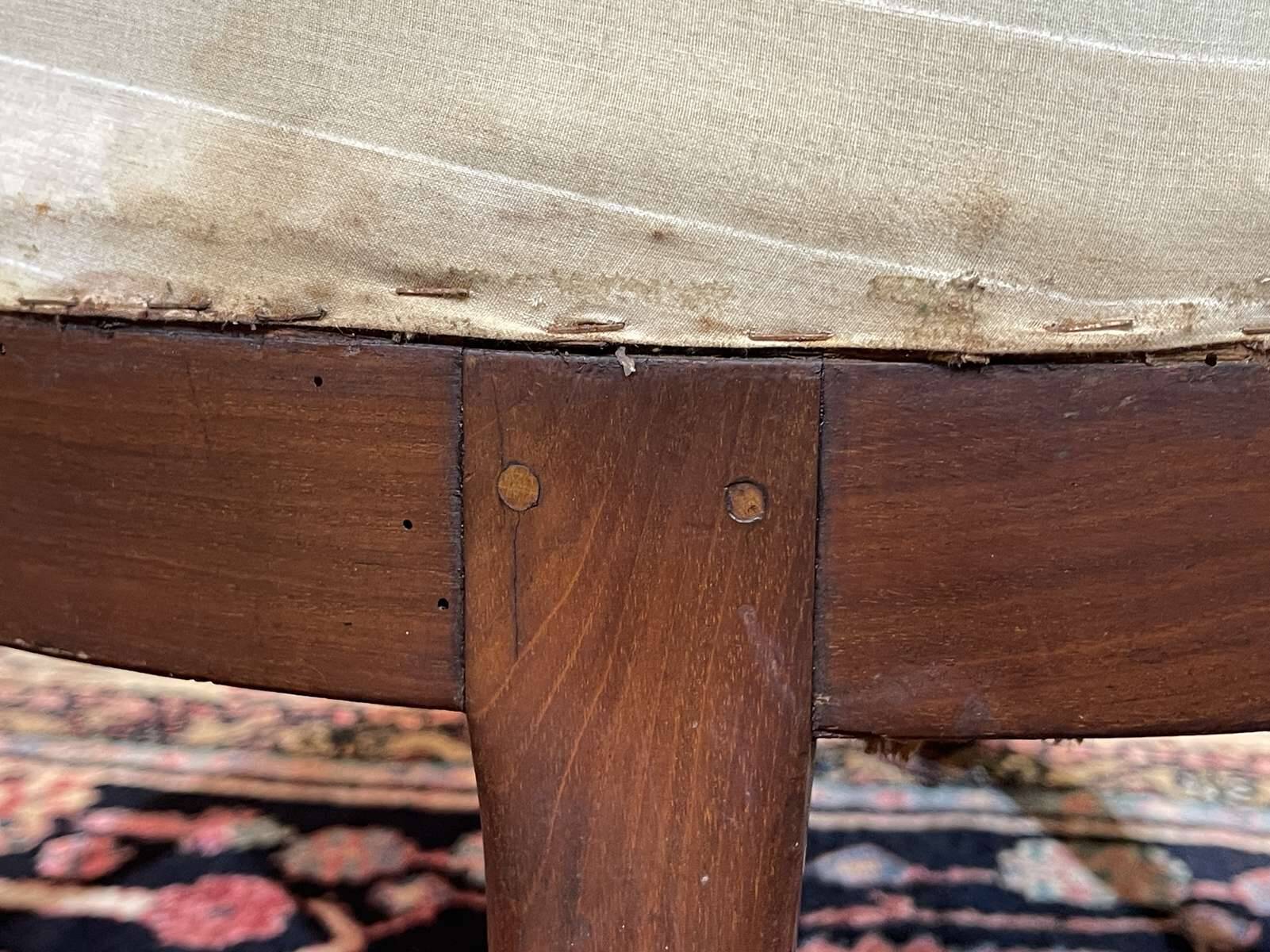 Napoleon III bergère in mahogany from the late 19th century to be reupholstered.