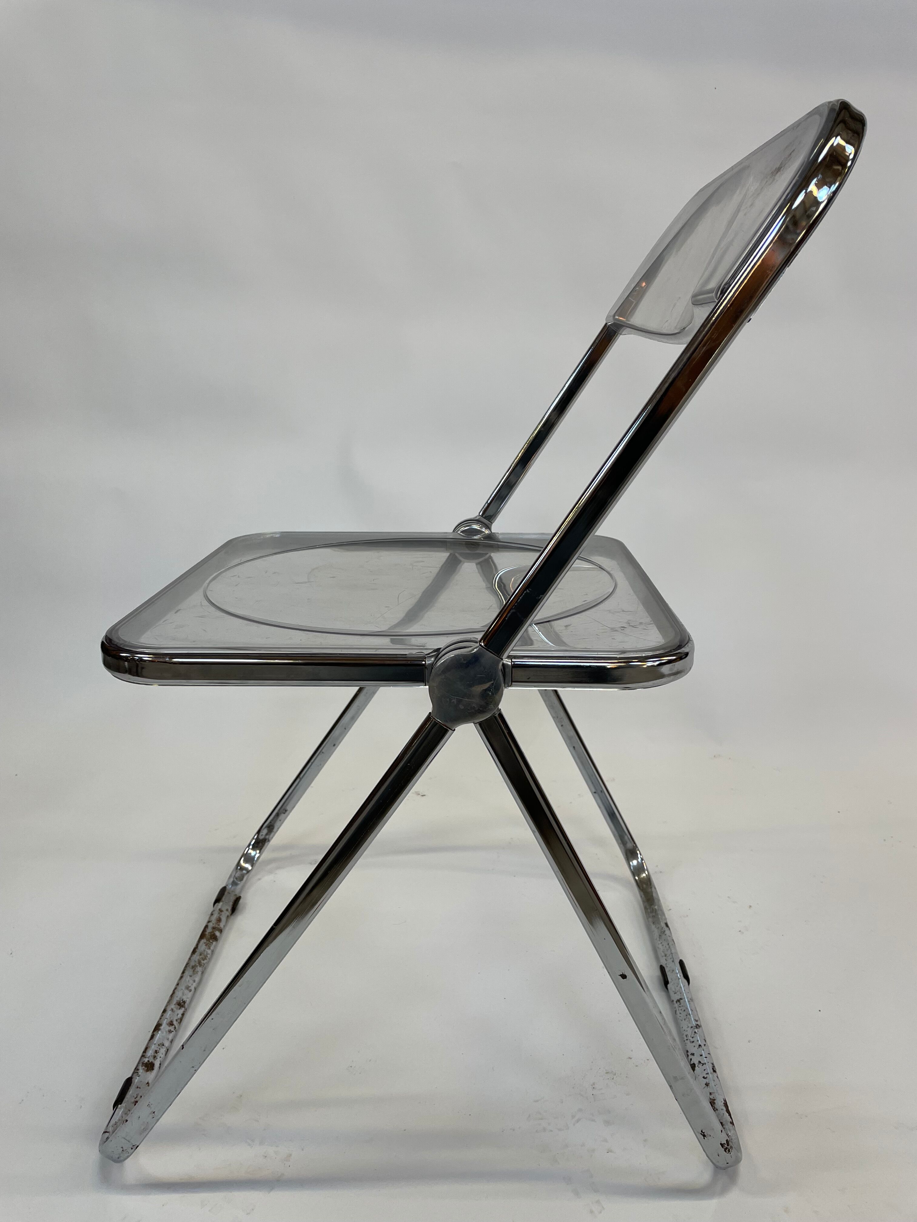 Giancarlo piretti plia lucite folding chair for castelli
