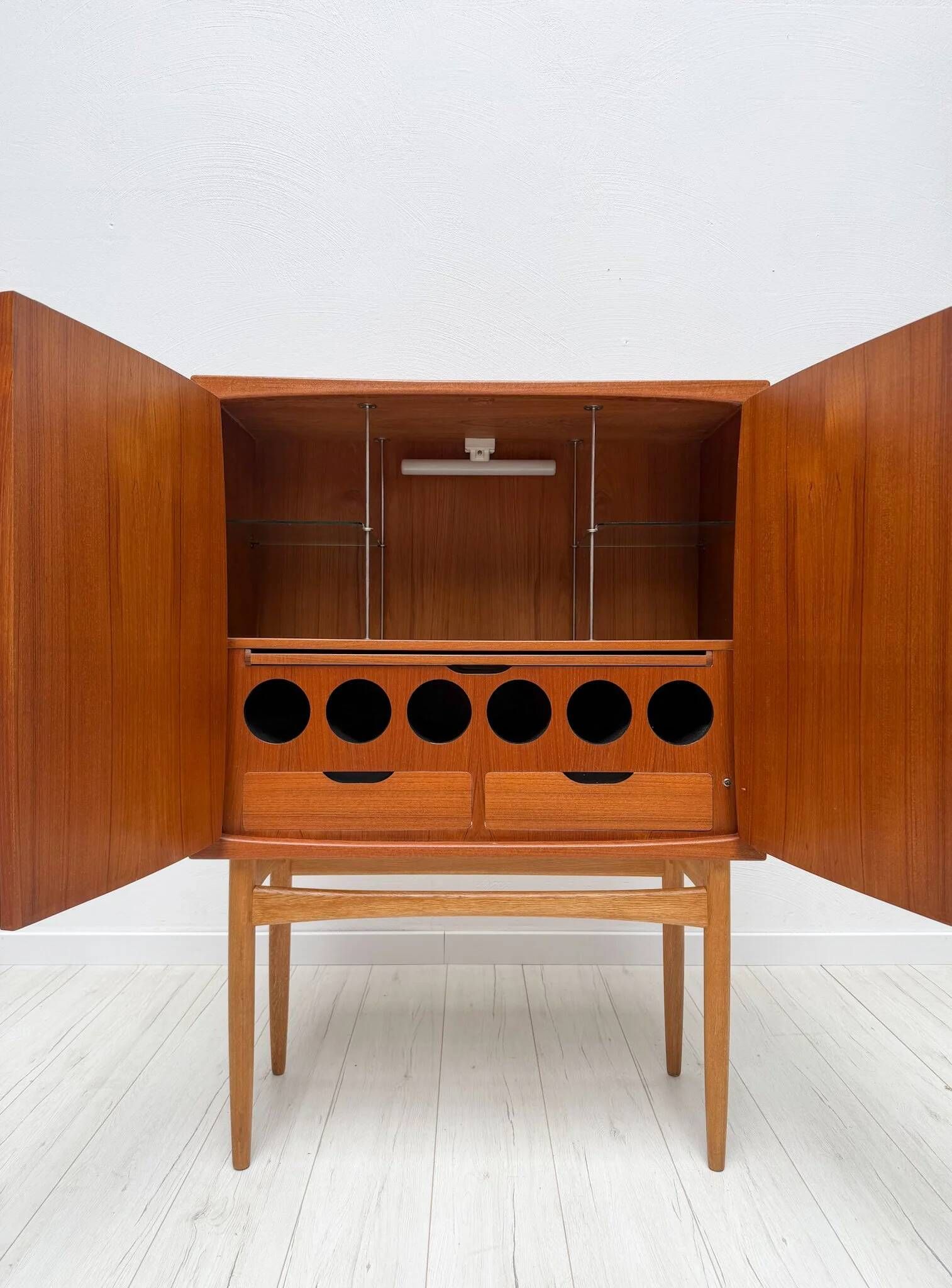 1950s vintage Torbjørn Afdal teak 'Bacchus' bar cabinet Norway