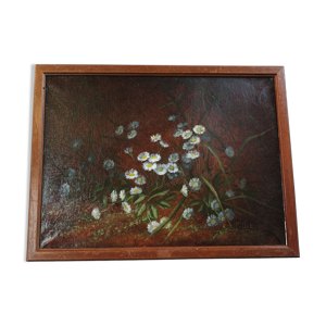 Les pâquerettes huile sur toile,