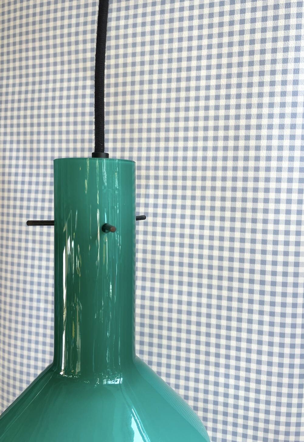 Suspension en opaline verte – Design rétro moderniste